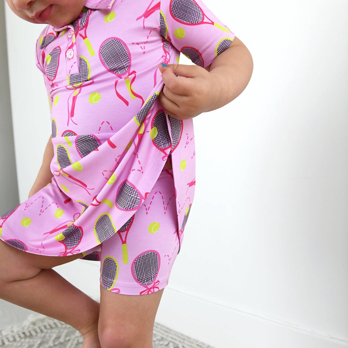 Serena Pink Bamboo Dress with Shorts