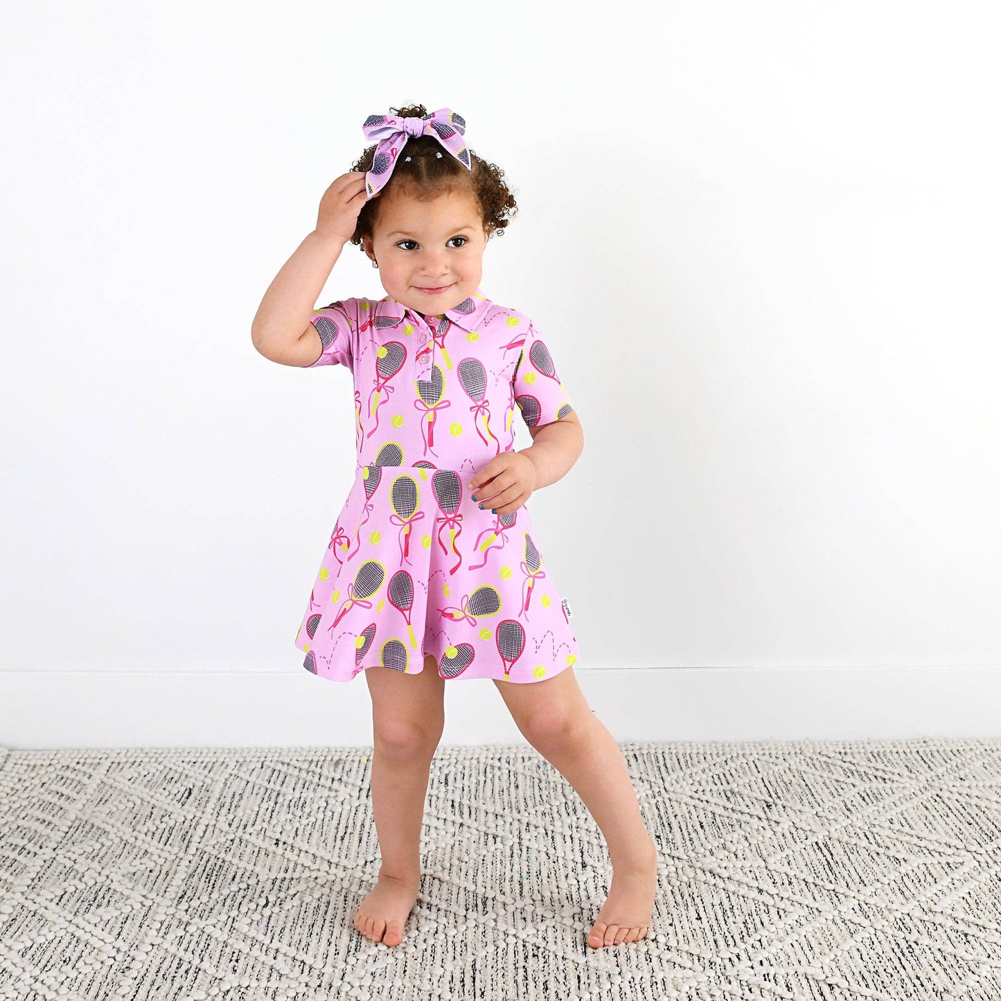 Serena Pink Bamboo Dress with Shorts