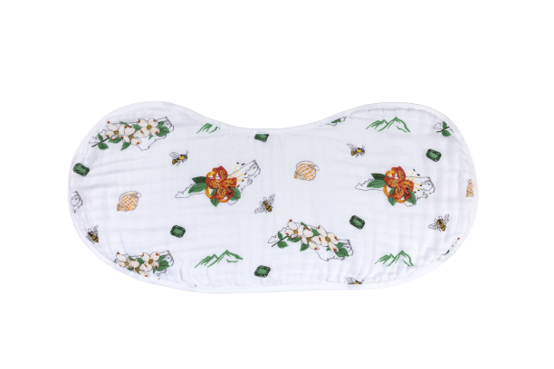North Carolina Baby (Floral): 2-in-1 Burp Cloth and Bib: