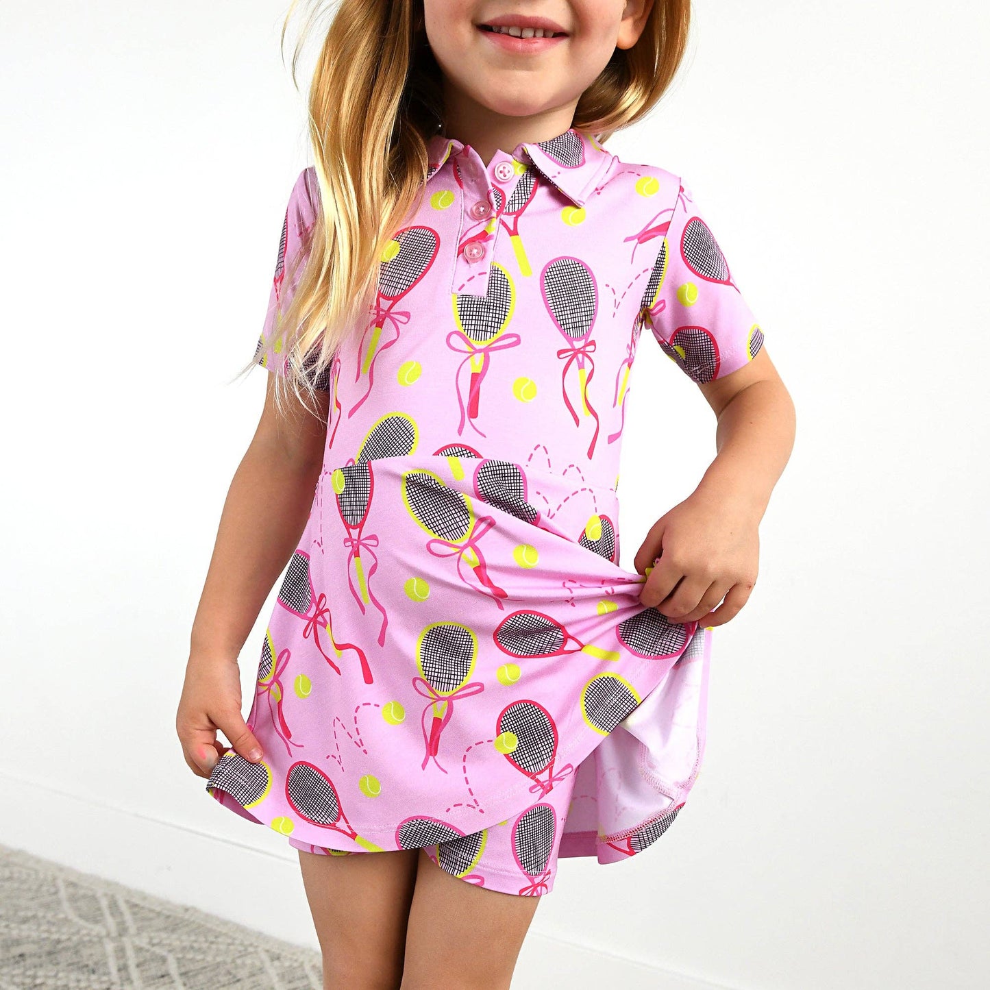 Serena Pink Bamboo Dress with Shorts