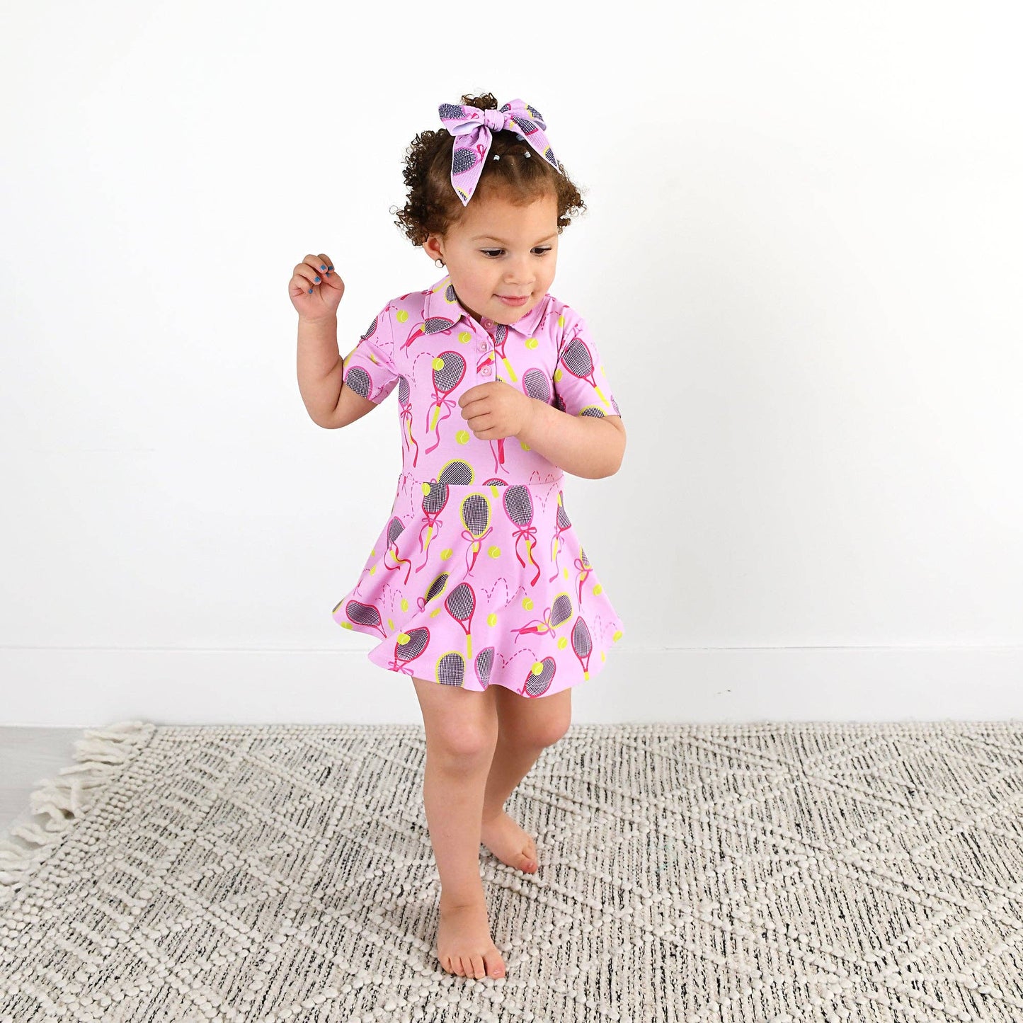 Serena Pink Bamboo Dress with Shorts