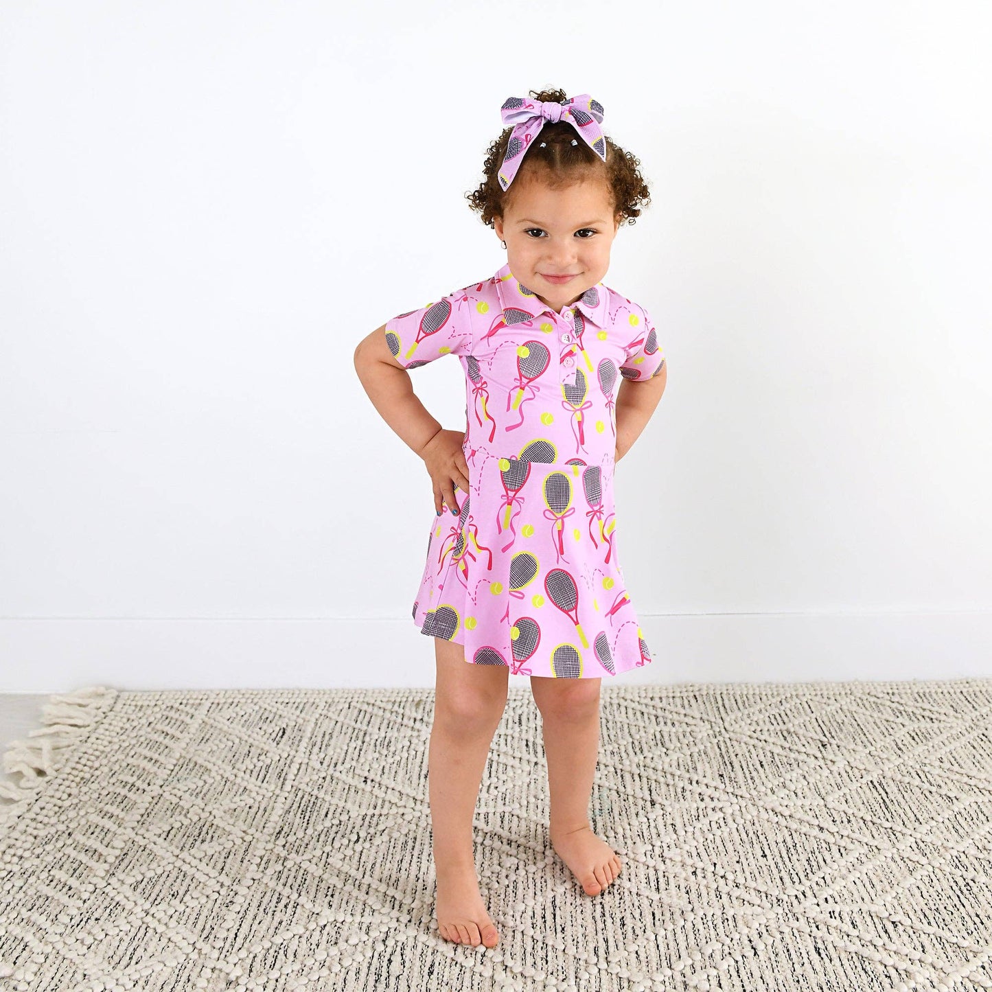 Serena Pink Bamboo Dress with Shorts