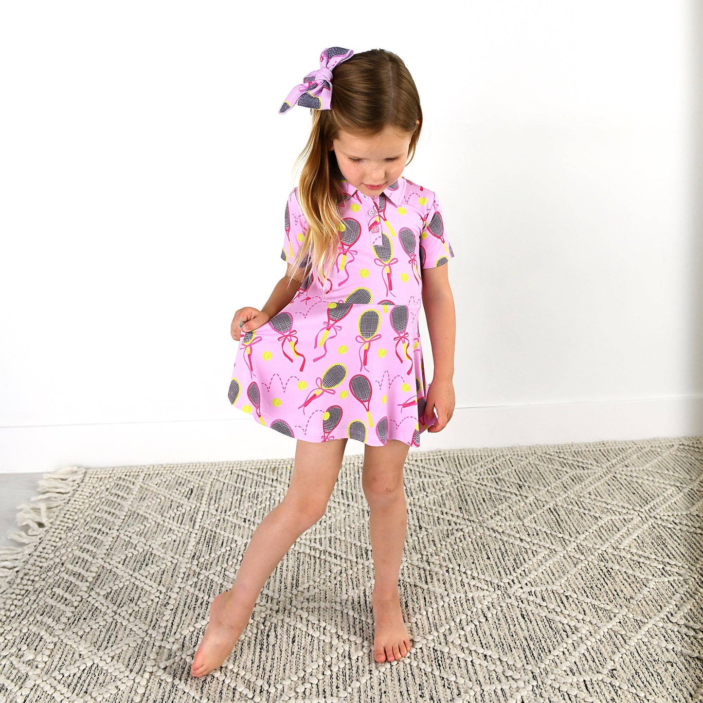 Serena Pink Bamboo Dress with Shorts