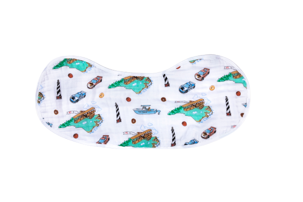 North Carolina Baby (Unisex): 2-in-1 Burp Cloth and Bib