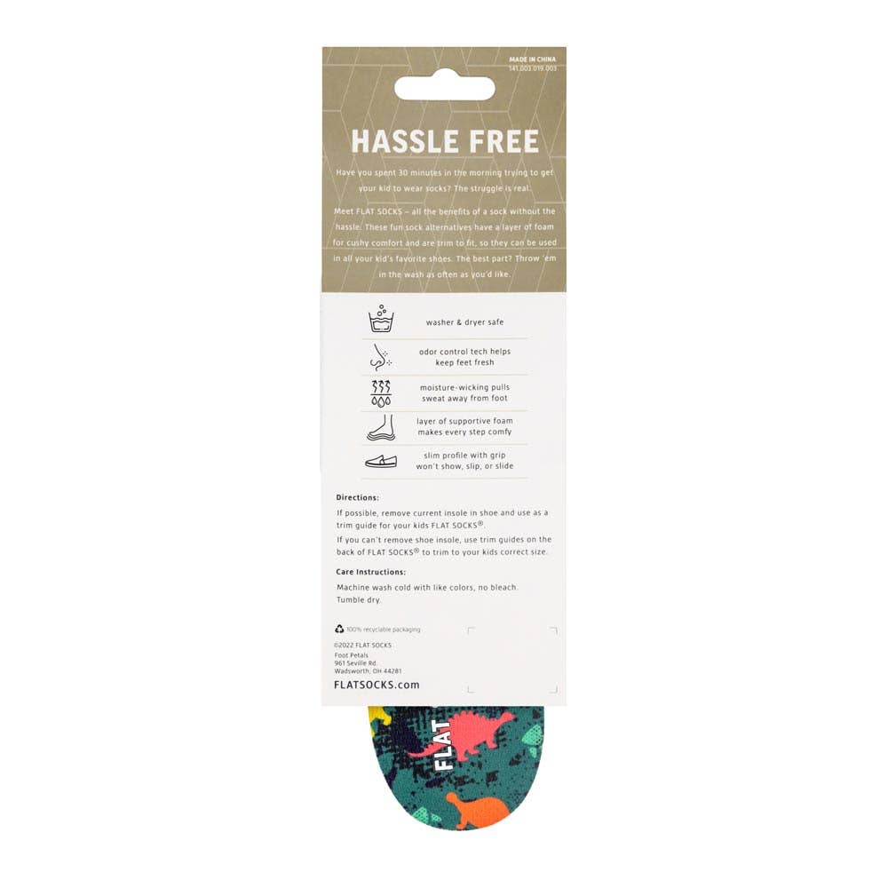 Dinosaur Flat Socks