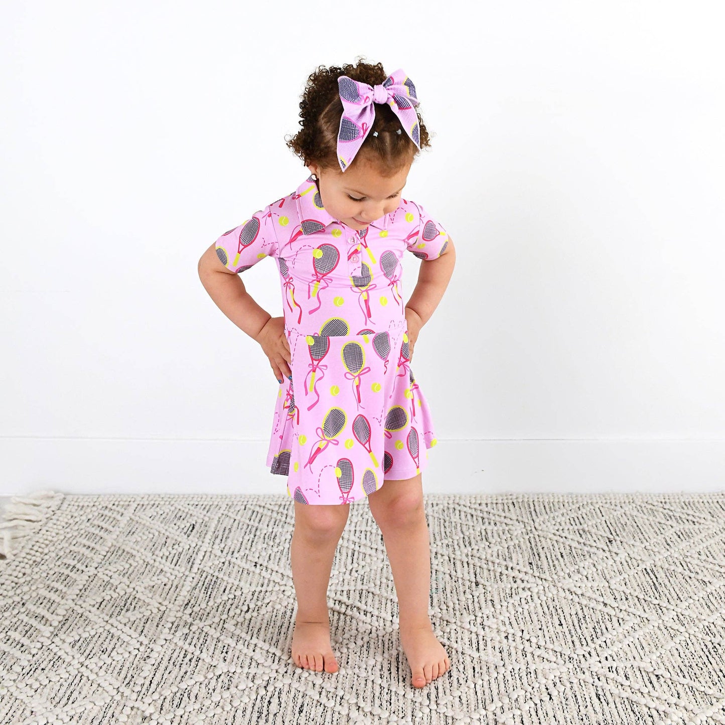Serena Pink Bamboo Dress with Shorts