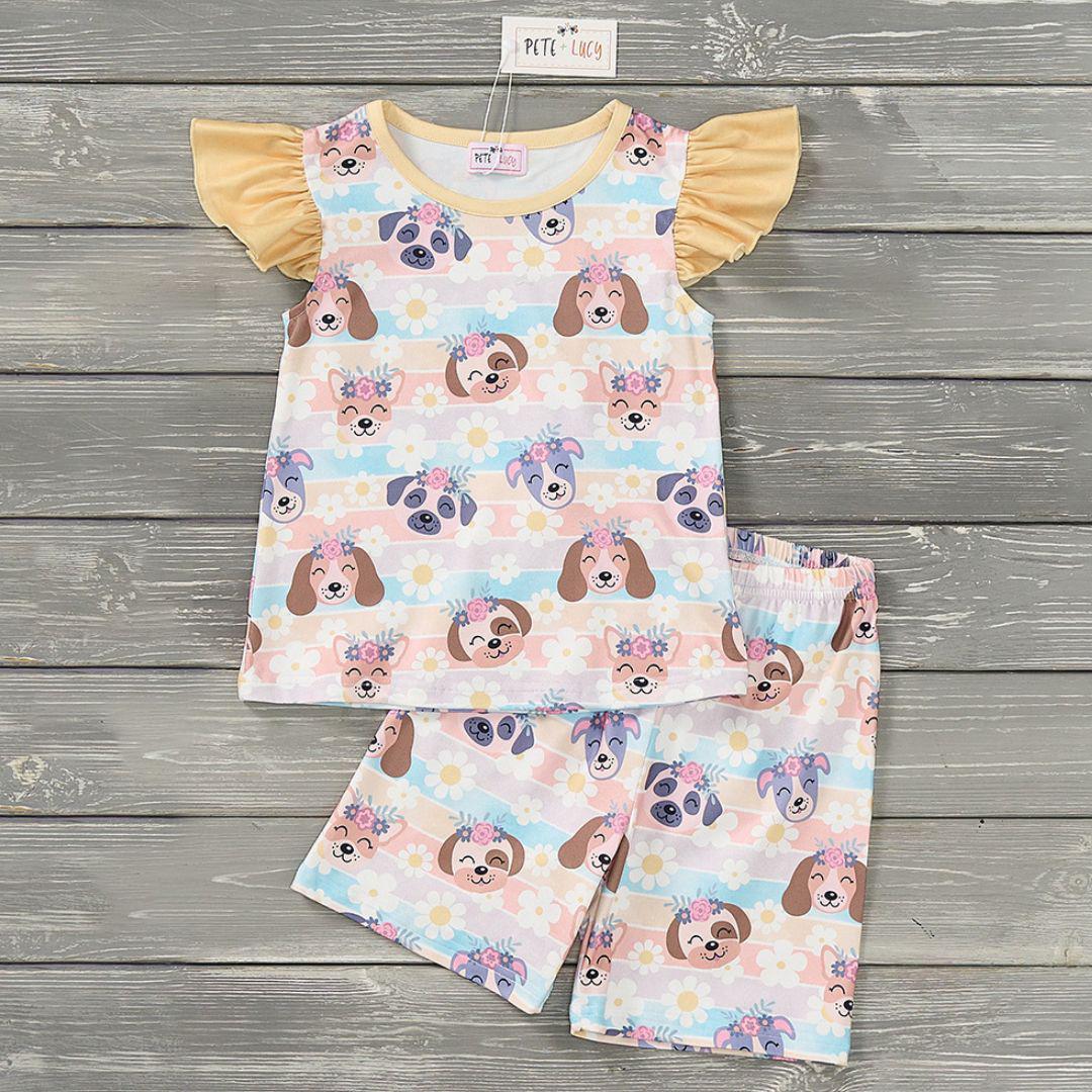 Puppy Blossoms Girls Loungewear