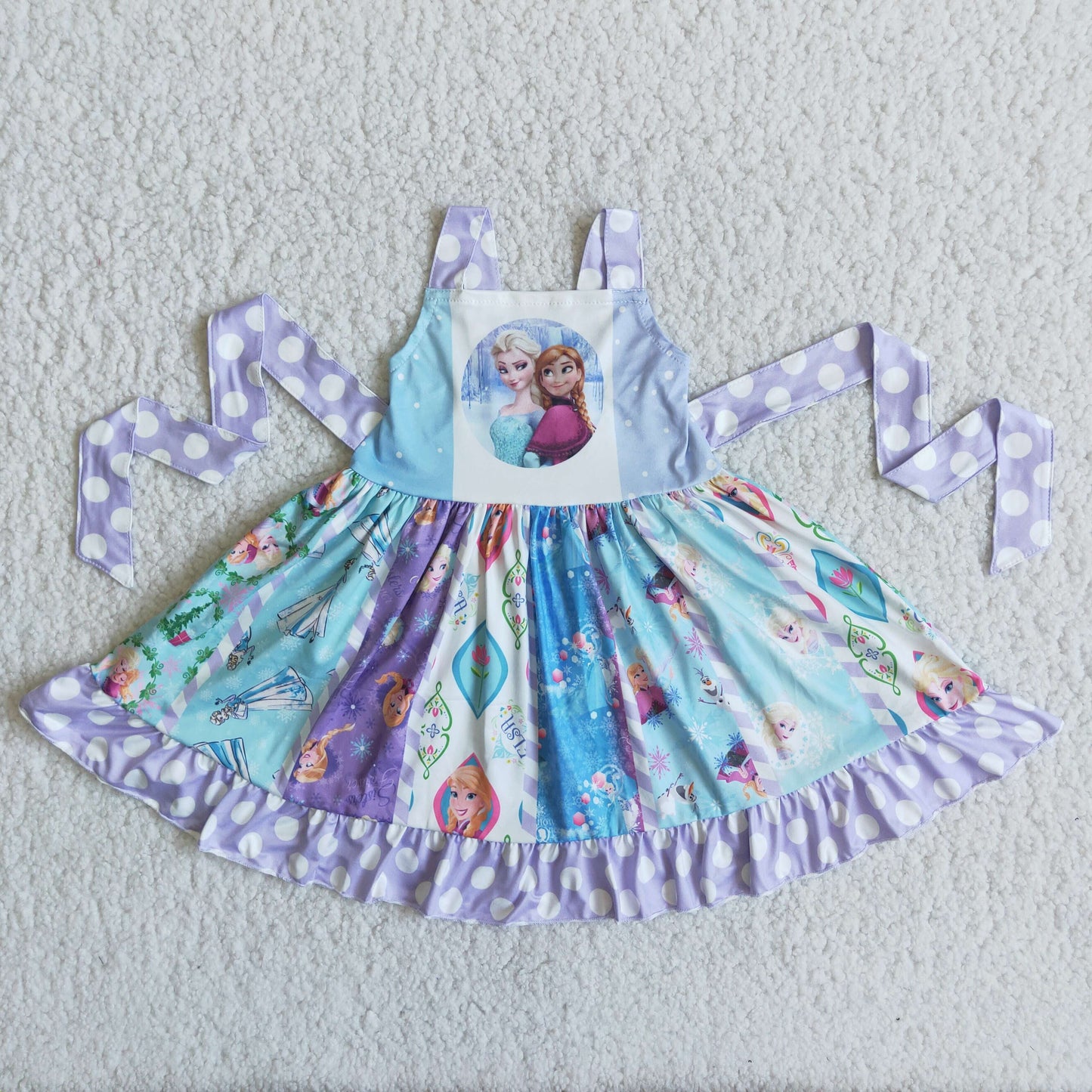 Sleeveless panel twirl girls summer dresses