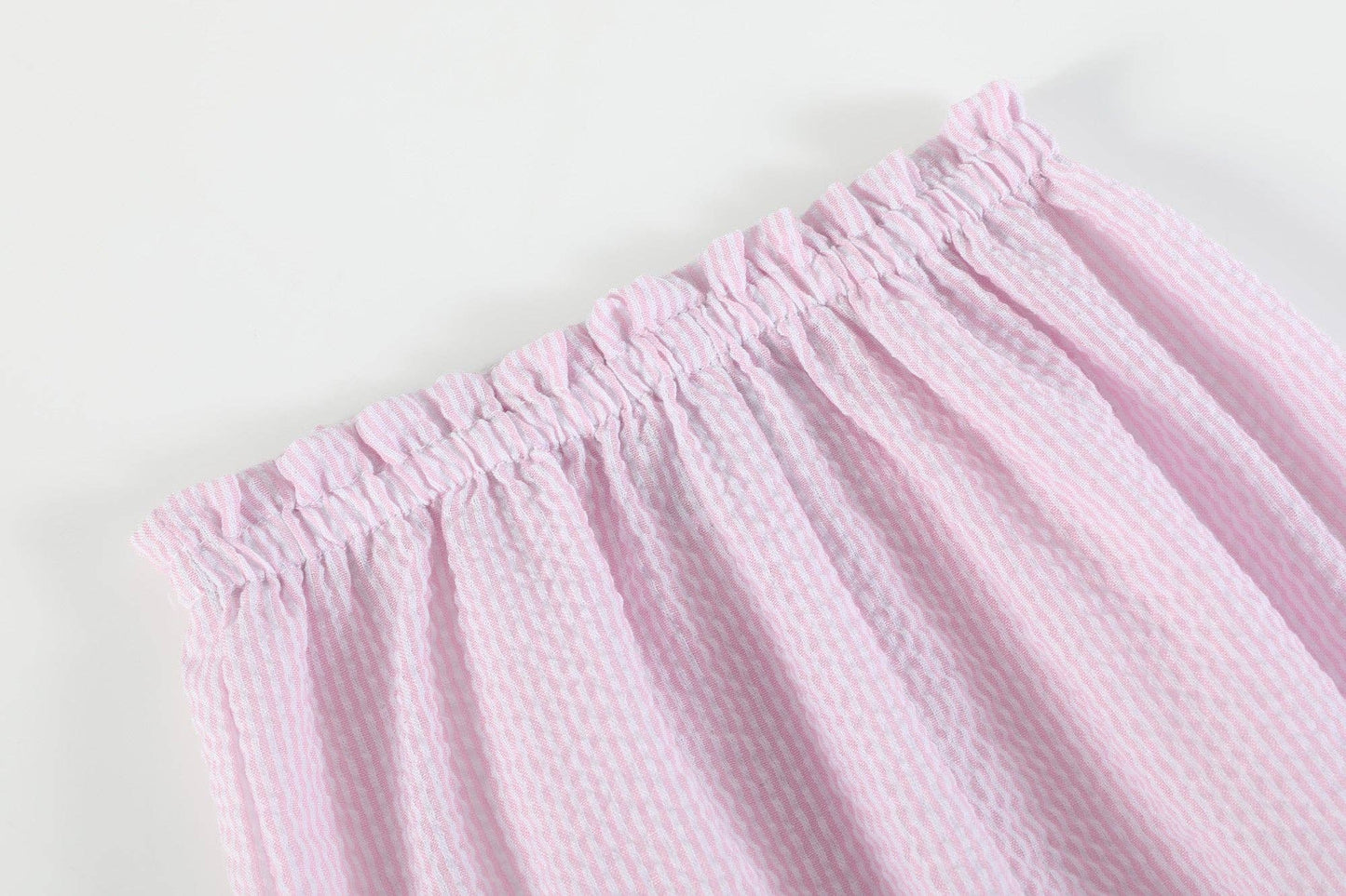 Pink Seersucker Bow 2pc Set