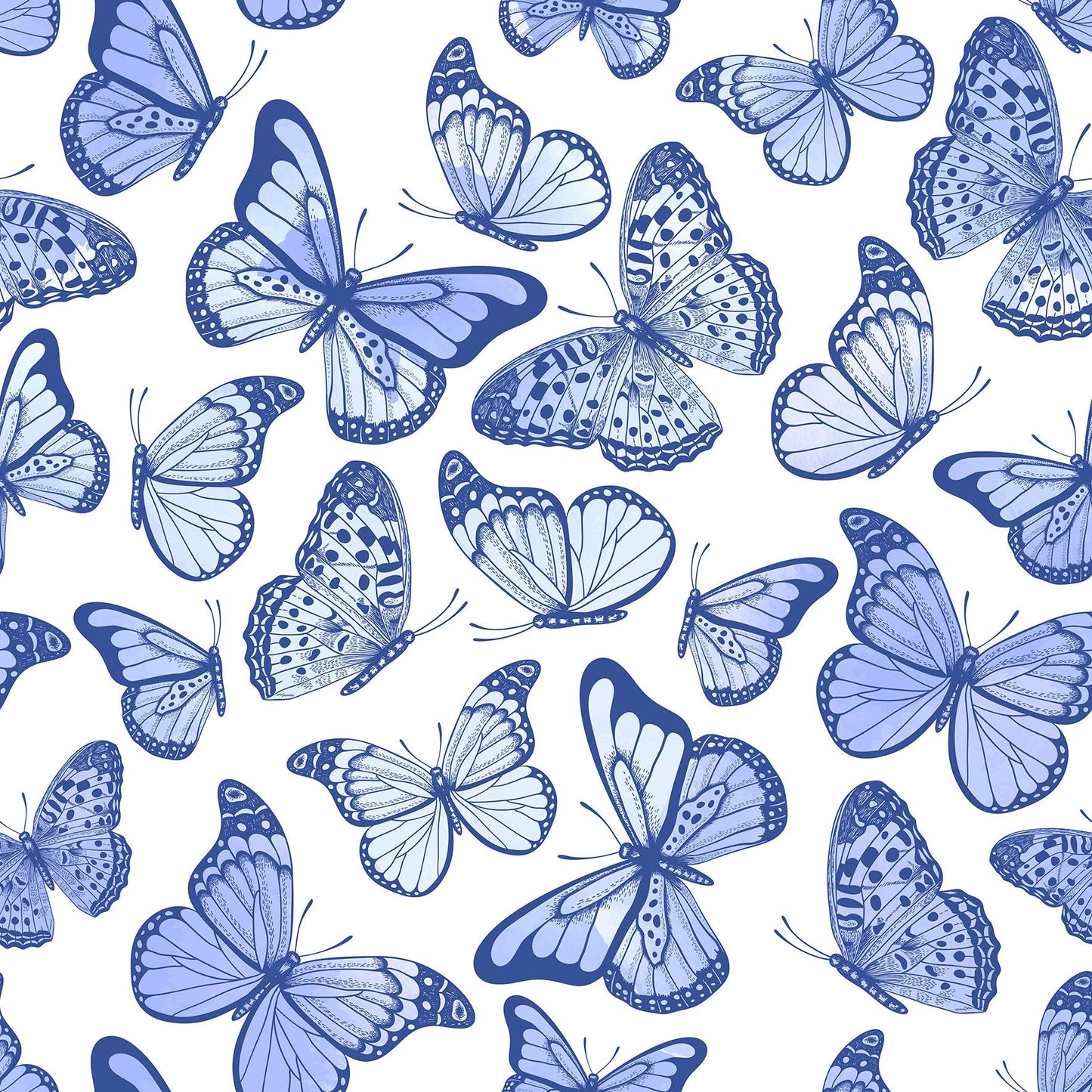 Periwinkle Ribbed Top & Blue Butterflies Split Skirt