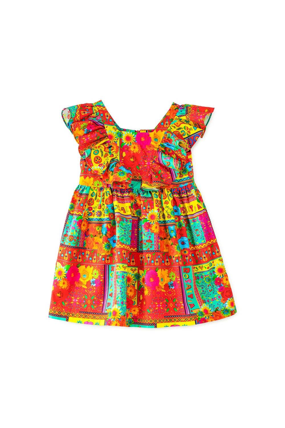 ESTER DRESS - Spring Summer 23 - RED YELLOW Girl: 2 YEARS