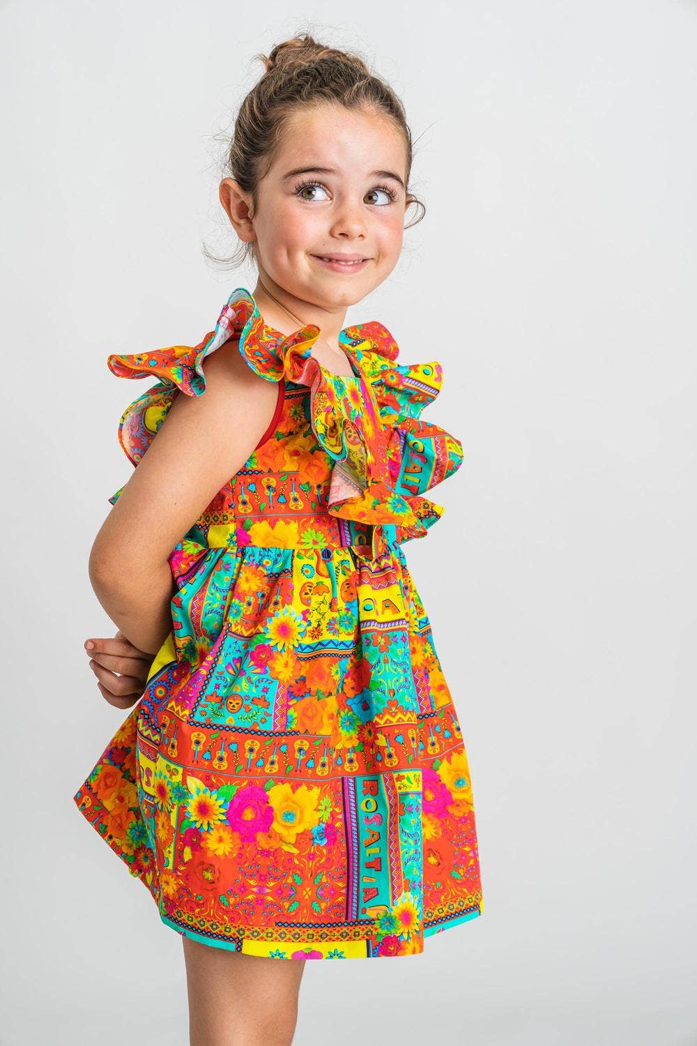 ESTER DRESS - Spring Summer 23 - RED YELLOW Girl: 2 YEARS