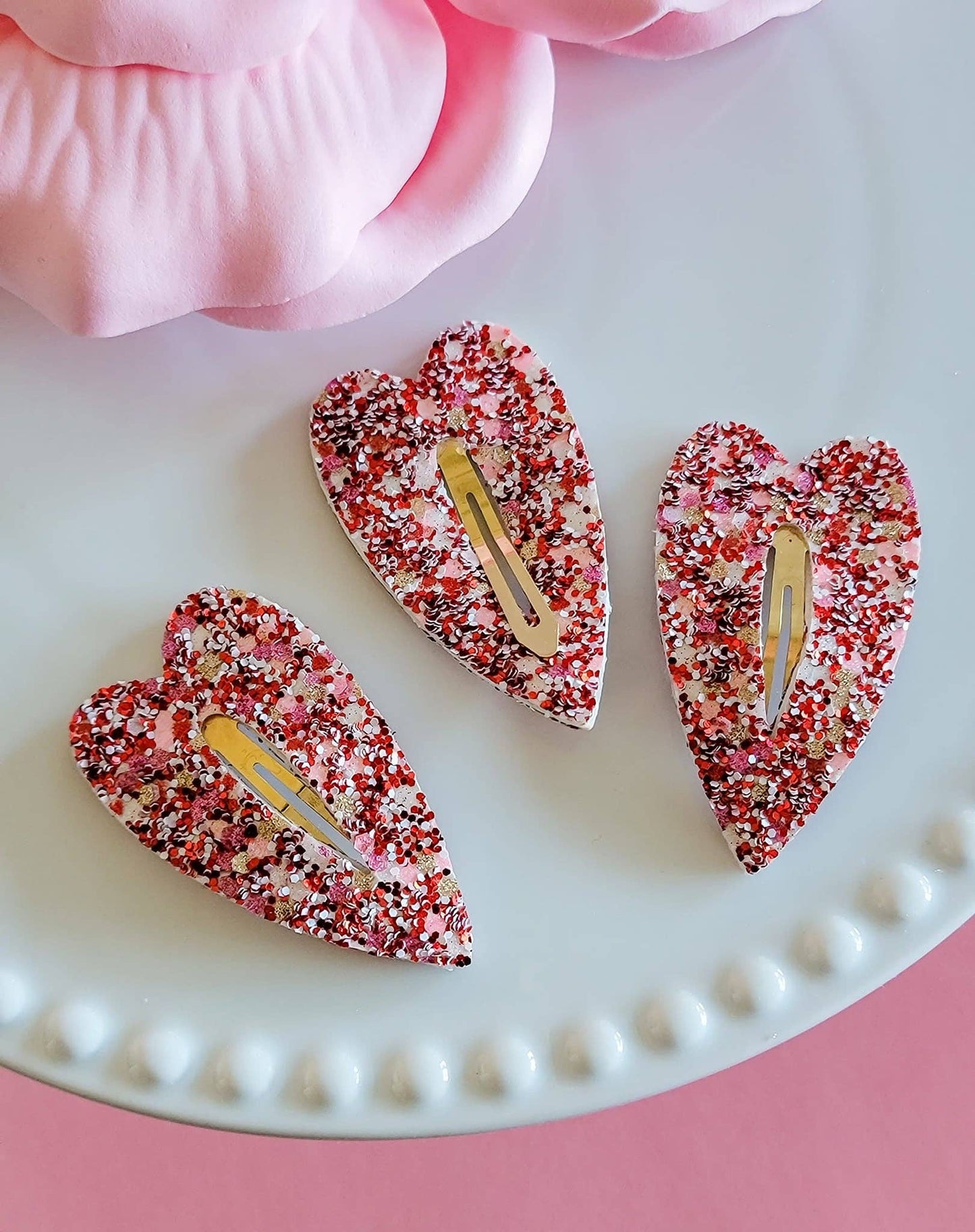 Heart Snap Clip-True Romance Glitter