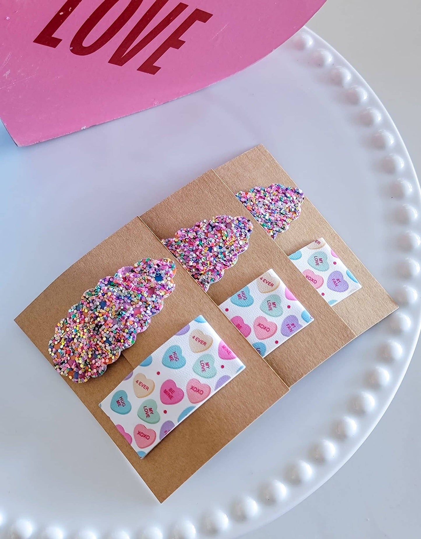Candy Hearts Snap Clip Mix Set