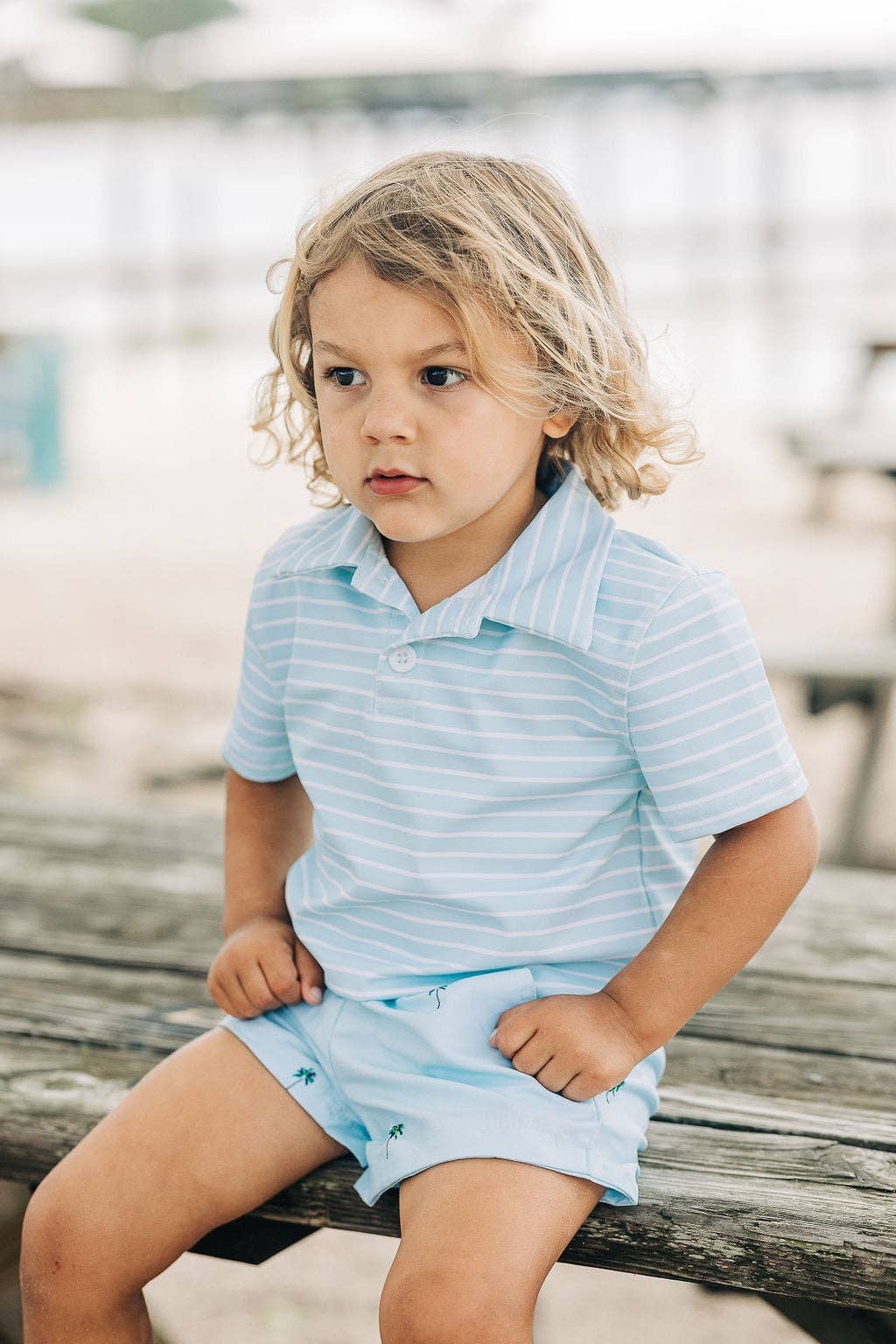 Baby Blue Stripe Polo