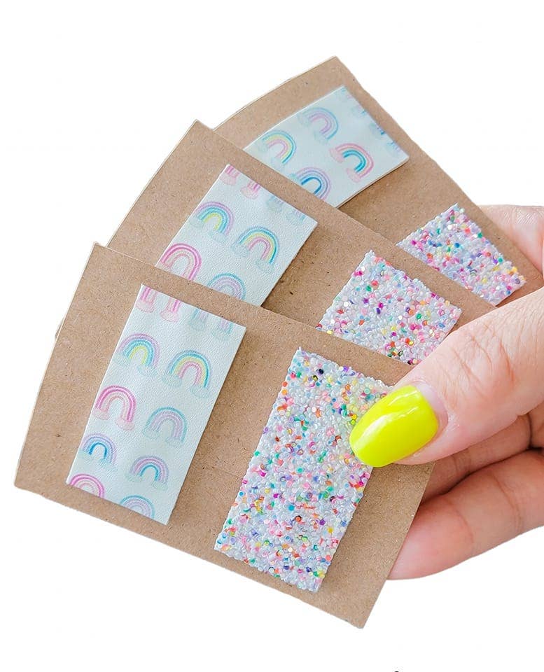 Clouded Rainbows 2" Rectangle Snap Clip Pair