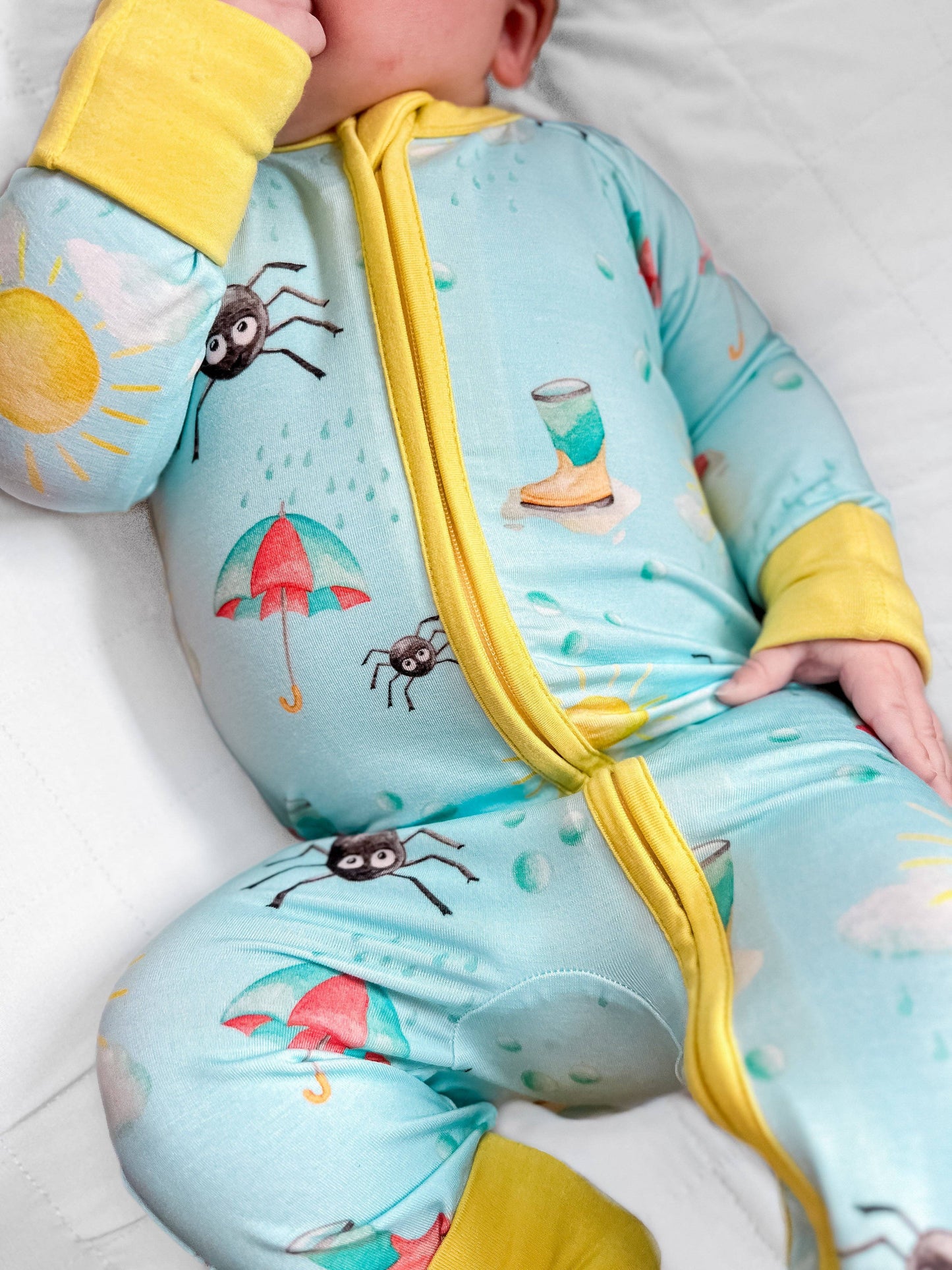 Spring Showers Bamboo Zipper Pajamas