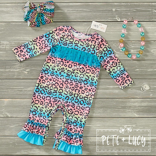 Bright Leopard Cheer Romper