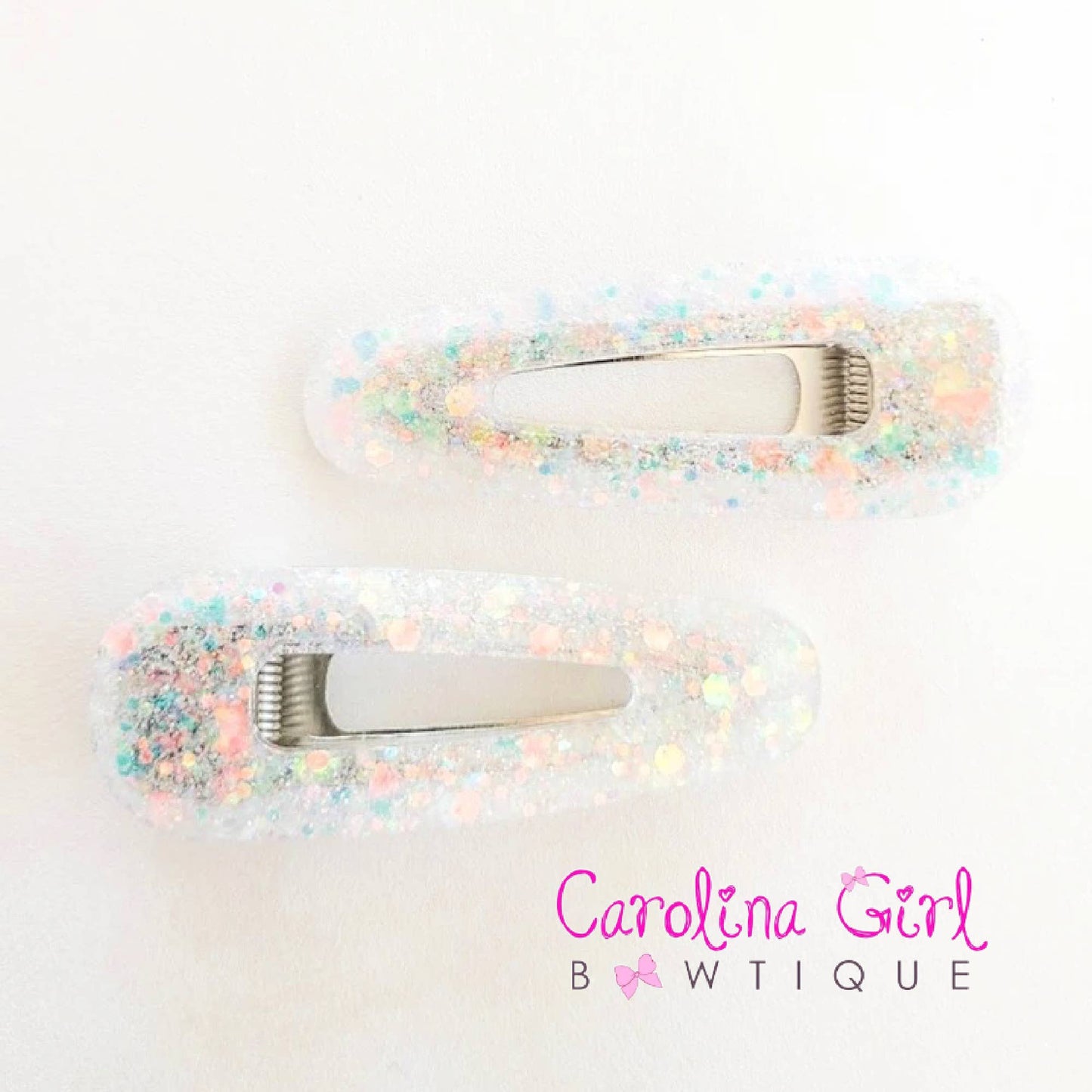 Iridescent Glitter Resin Hair Clips