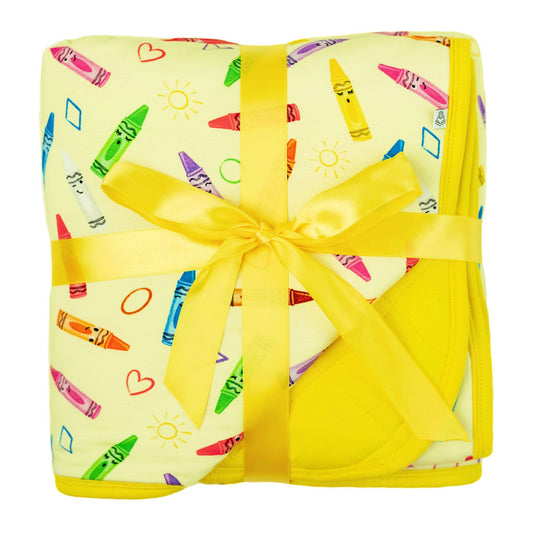 Crayon Crew Mini Quilted Bamboo Blanket