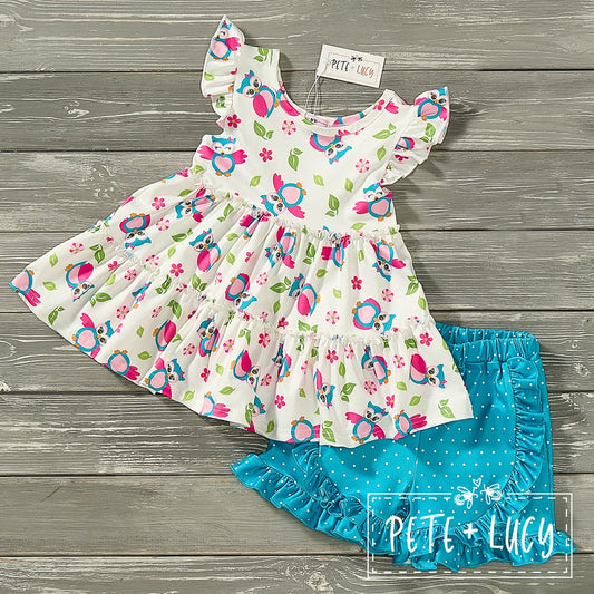 Happy Owl Short Set