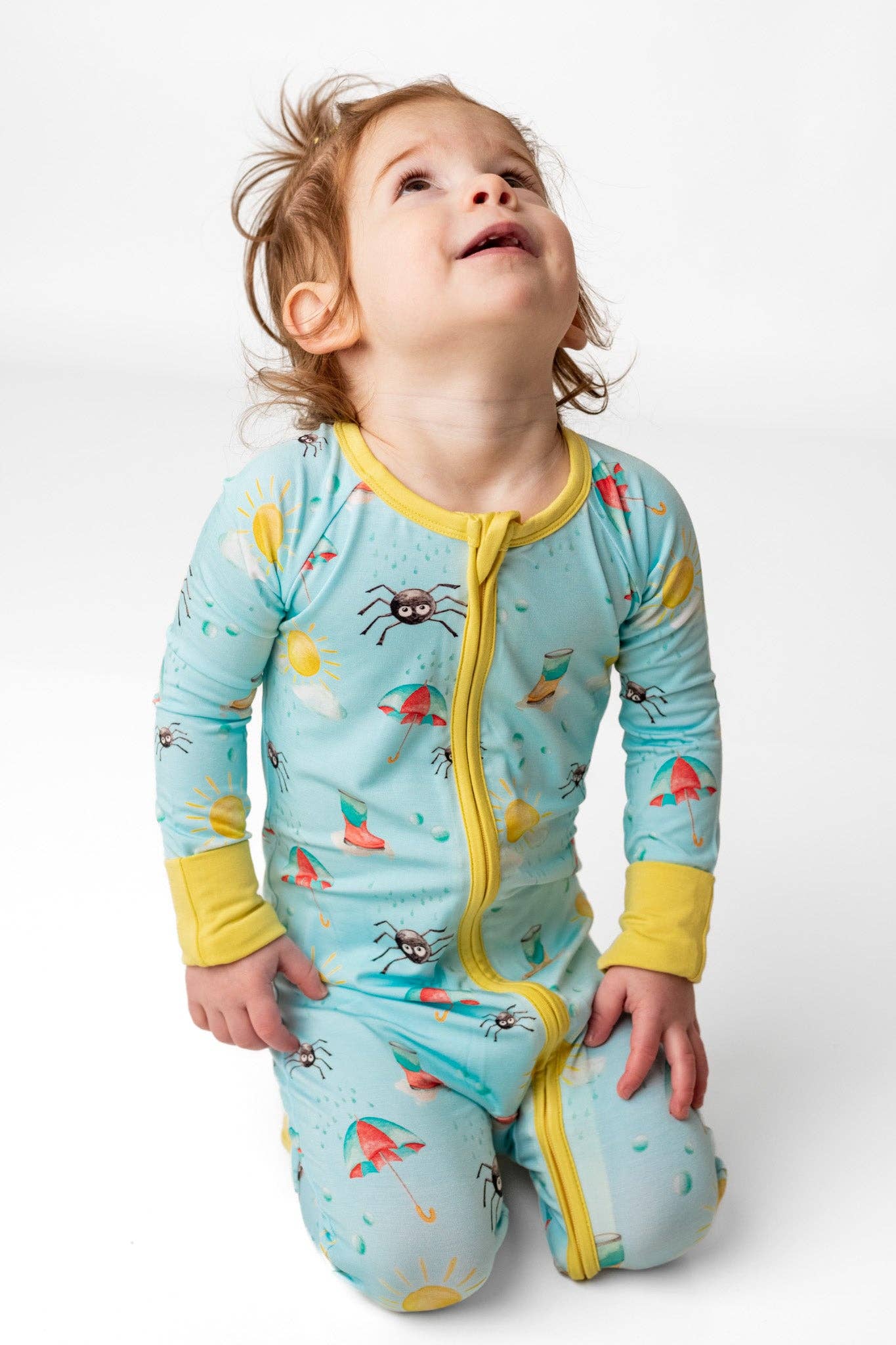 Spring Showers Bamboo Zipper Pajamas