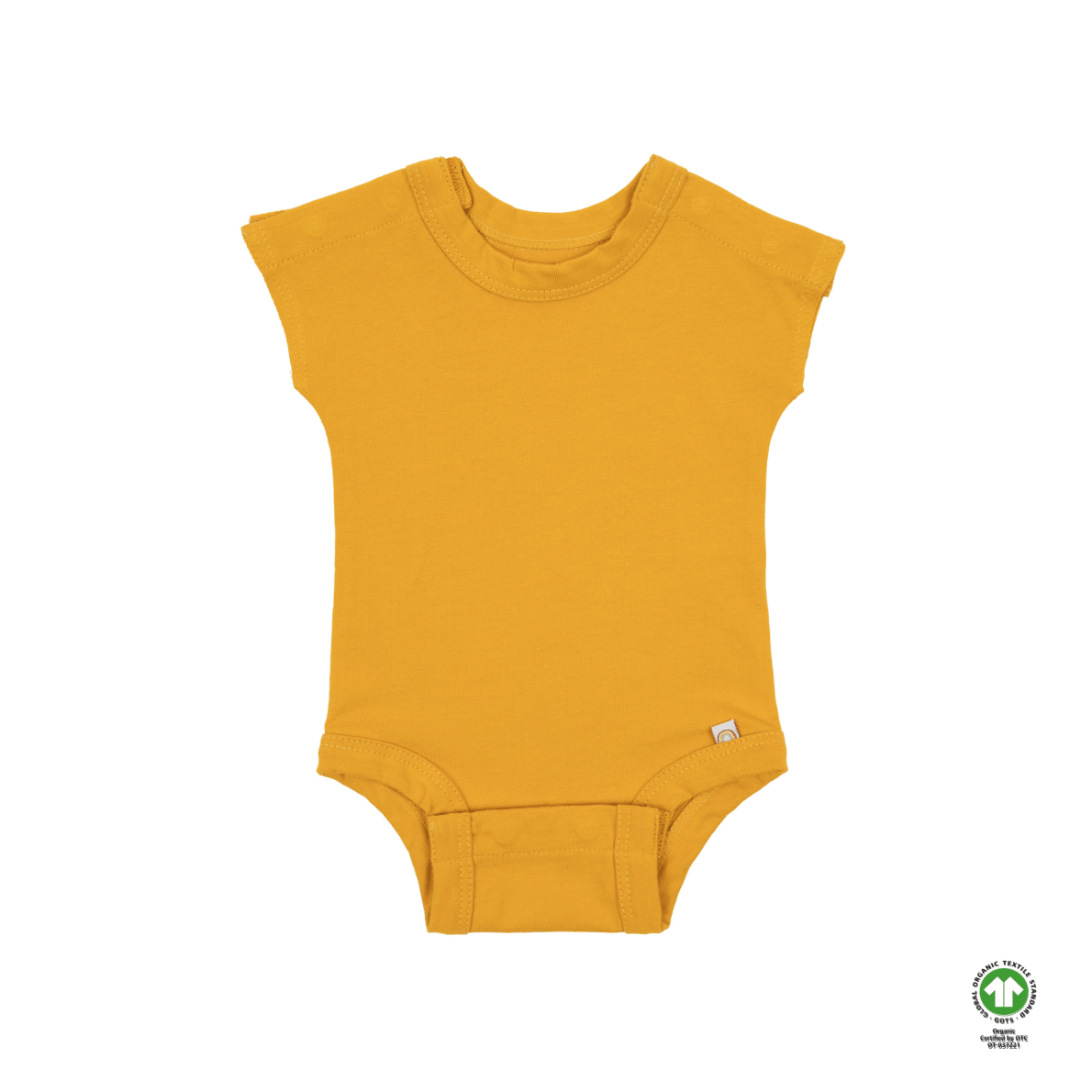 Gold 100% Organic Cotton Bottom-Up Onesie