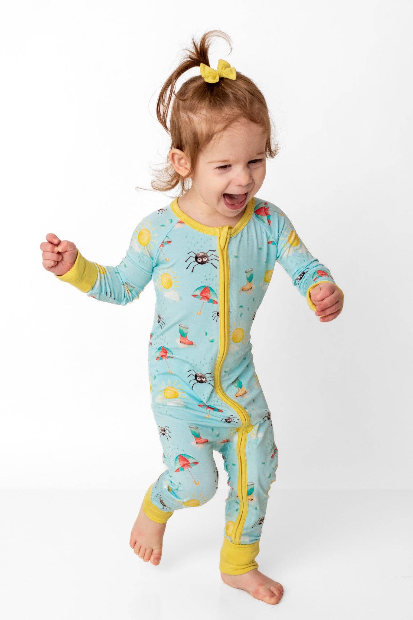 Spring Showers Bamboo Zipper Pajamas