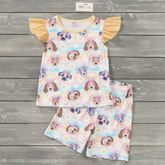 Puppy Blossoms Girls Loungewear