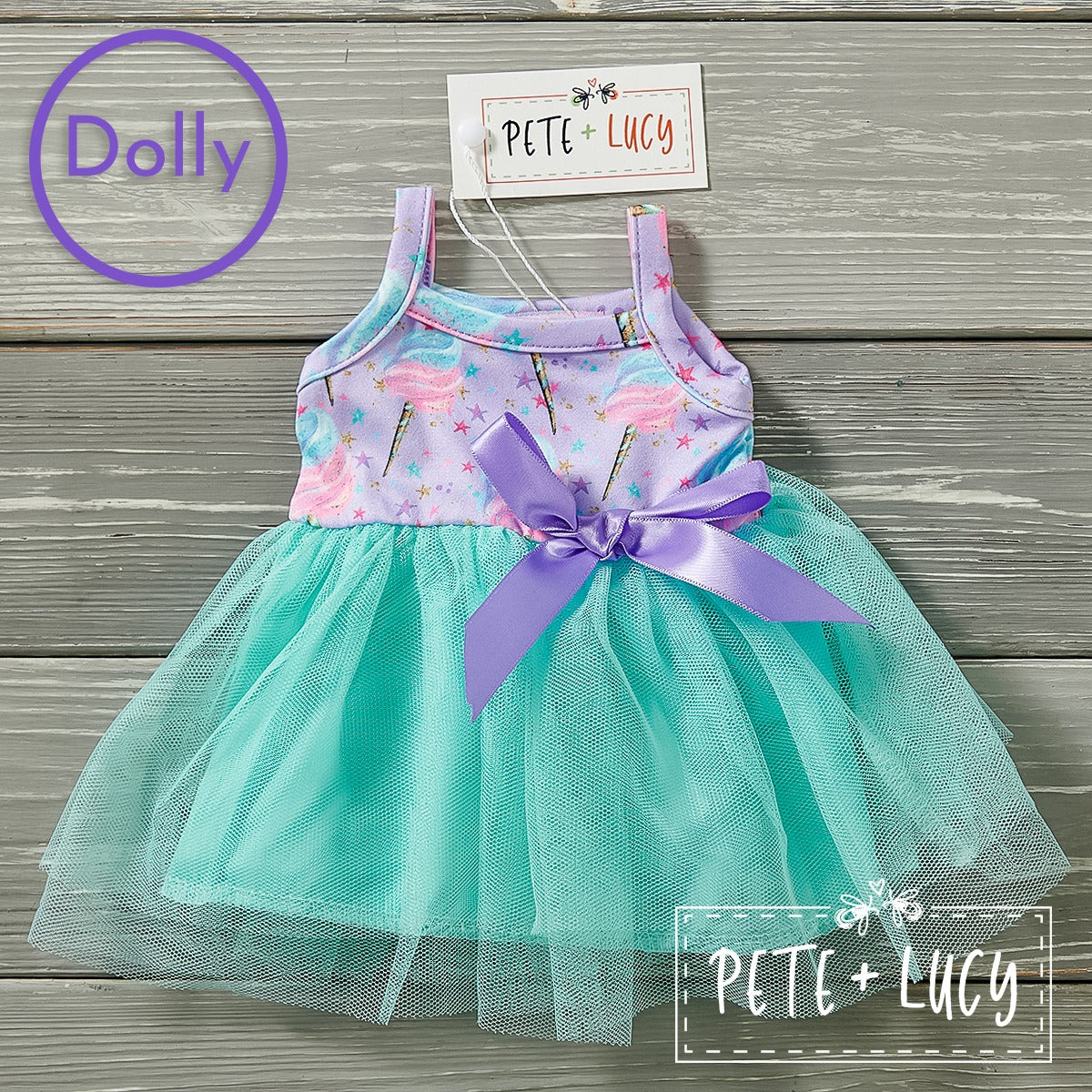 Cotton Candy Delight Doll Dress - Pete + Lucy