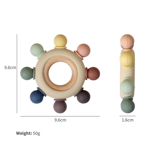 Rainbow Silicone/ Wood Teether