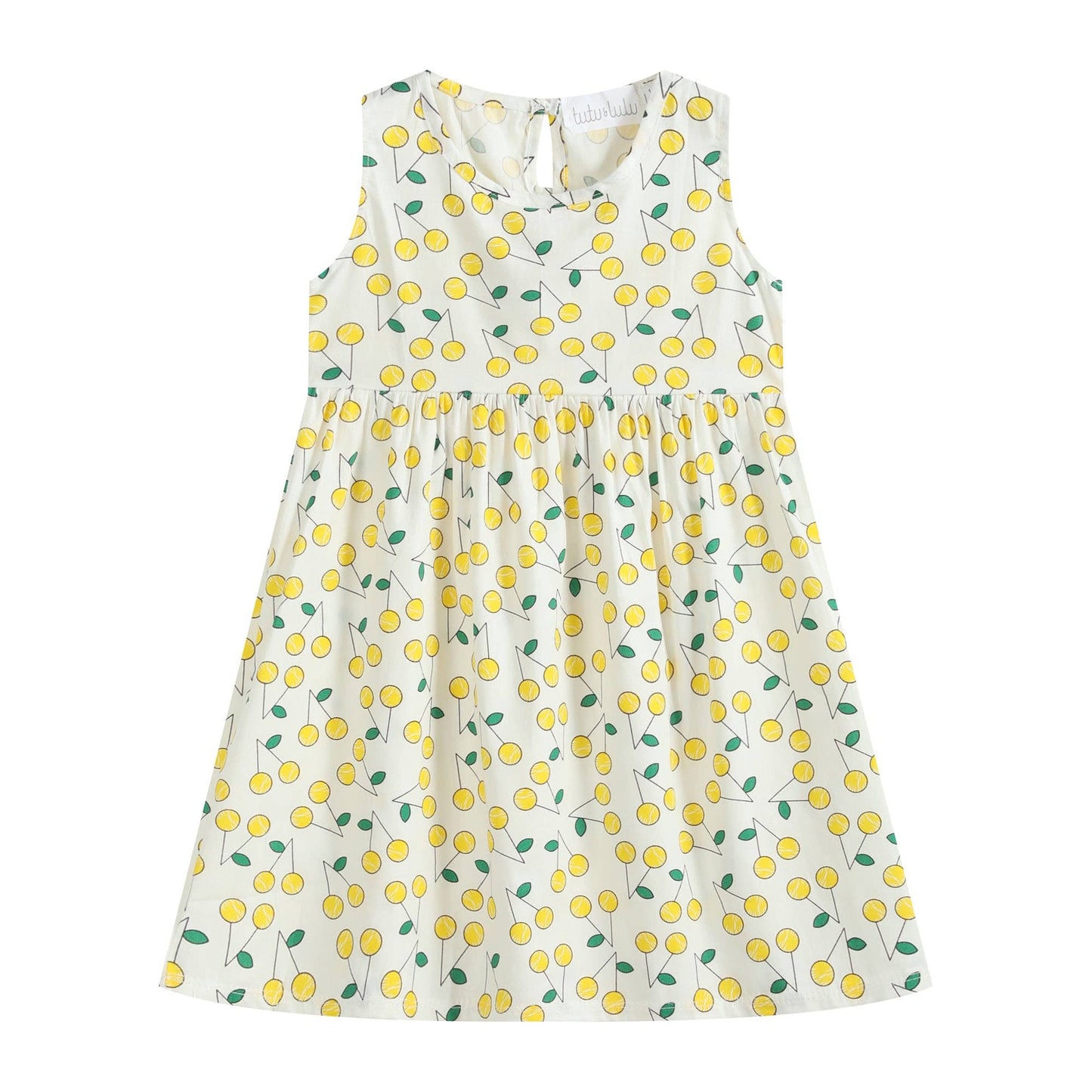 Yellow Cherries Sleeveless Dress
