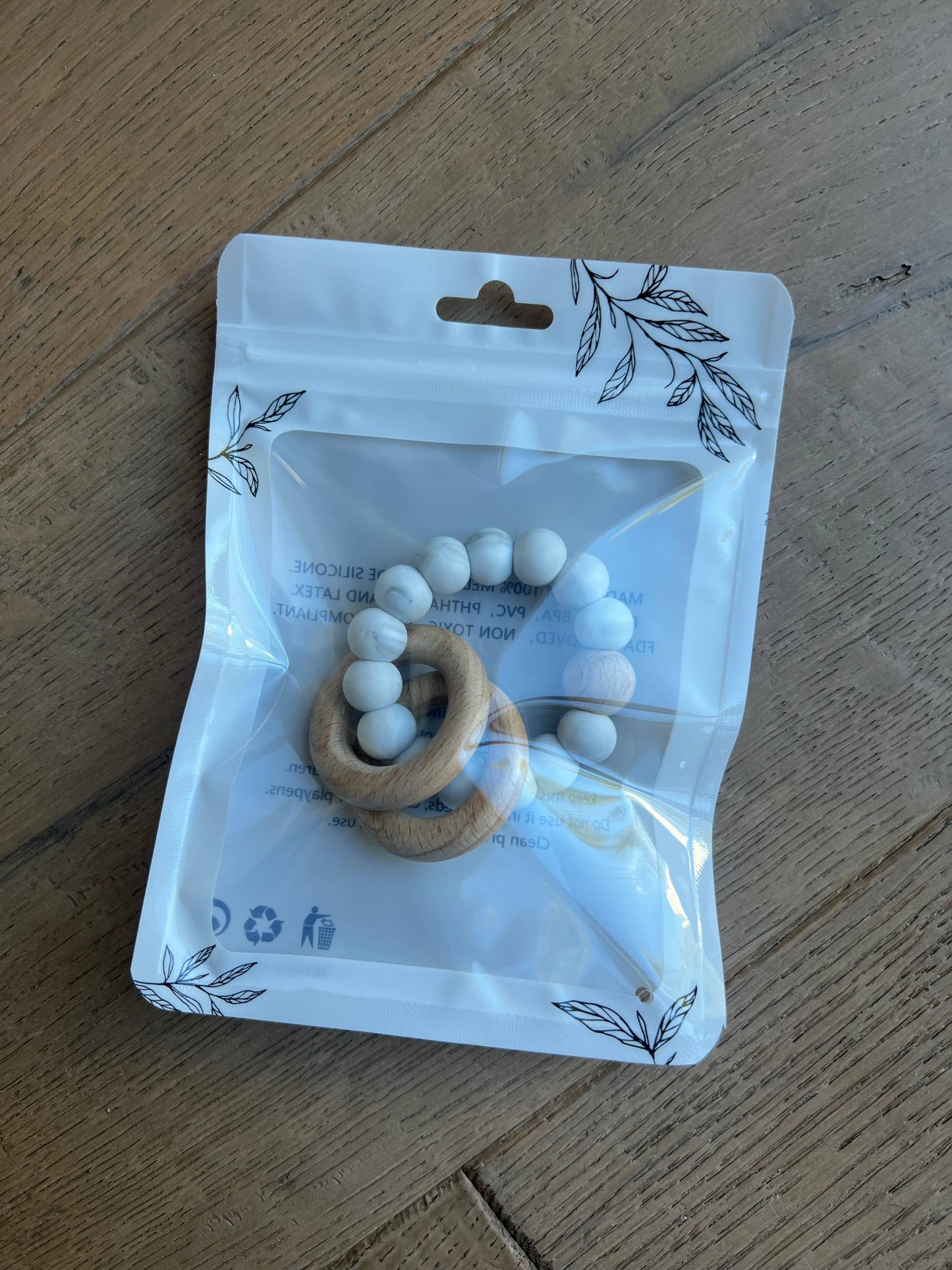 Gray Marble Ring Teether