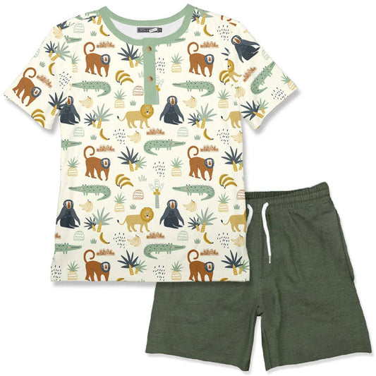 Zoo Animals Henley & Pocket Shorts