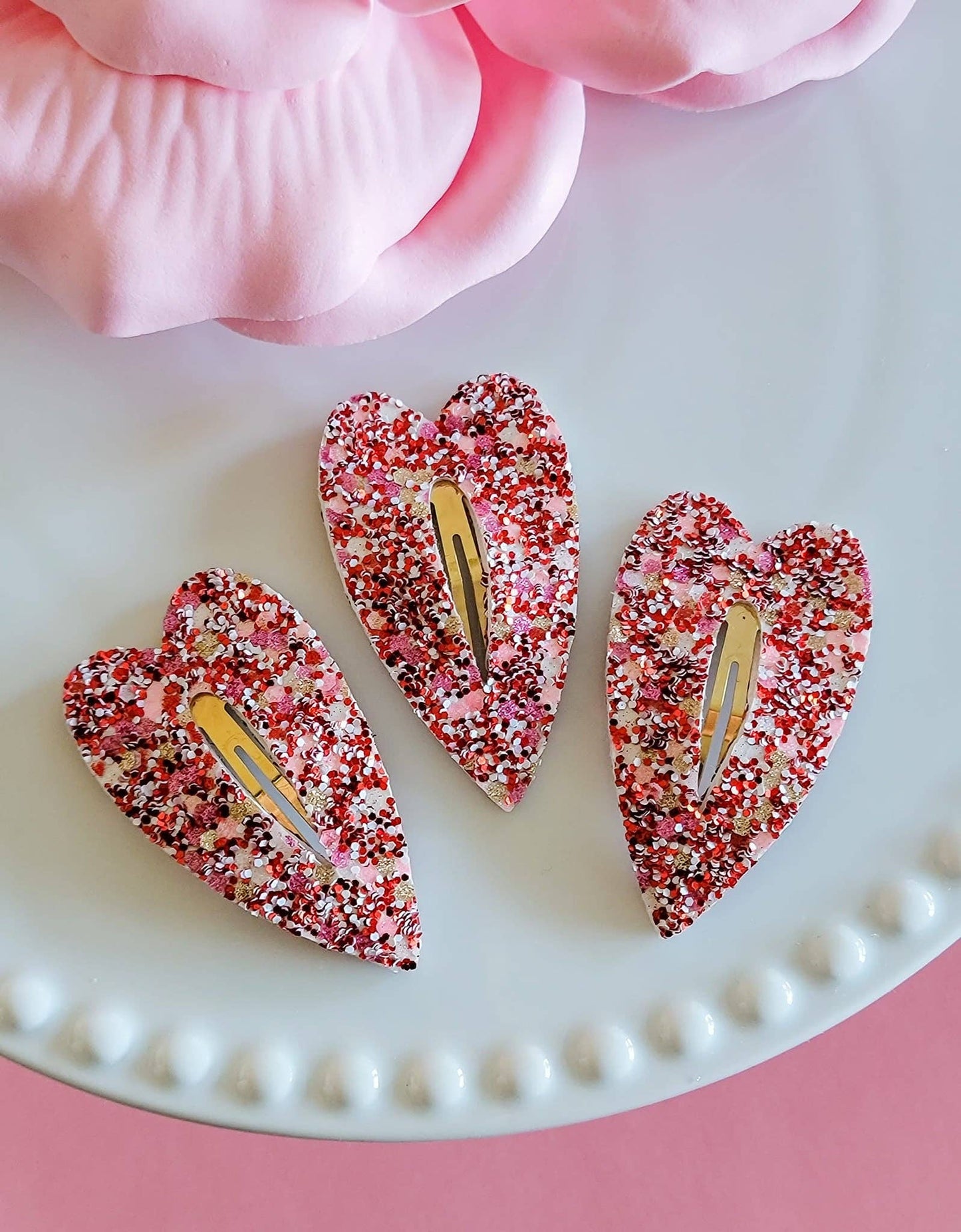 Heart Snap Clip-True Romance Glitter