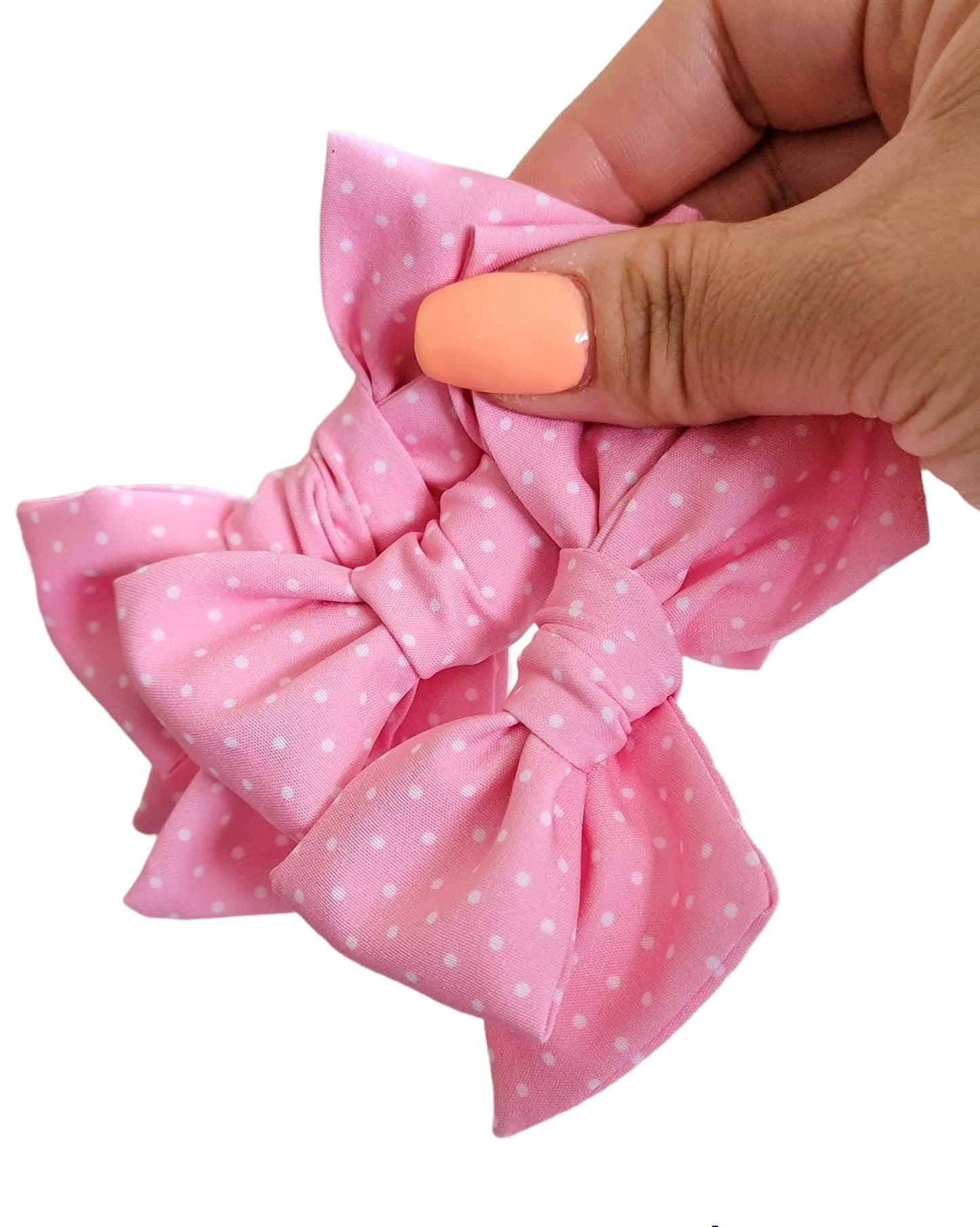 Chloe Bow-Pink Polka Dots