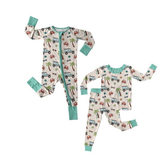 Summer Beach Truck Bamboo 2 Piece Set