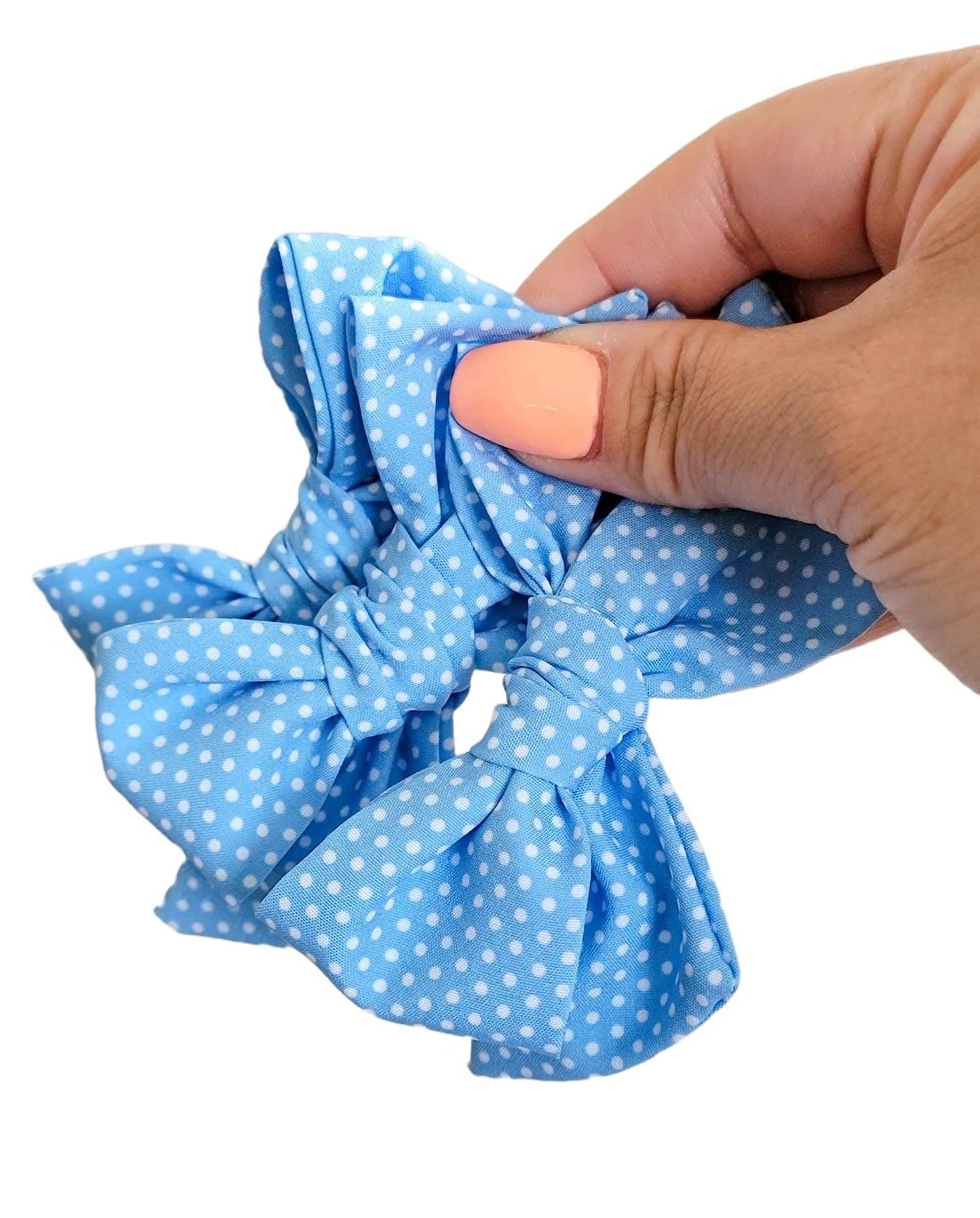 Chloe Bow-Blue Polka Dots