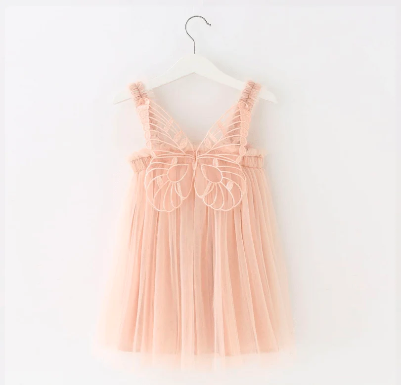 Pretty In Peach Butterfly Wings Tulle Dress