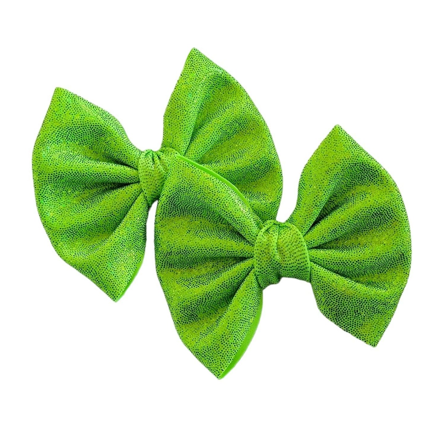 Lime Holographic Savannah Bow Piggies Set