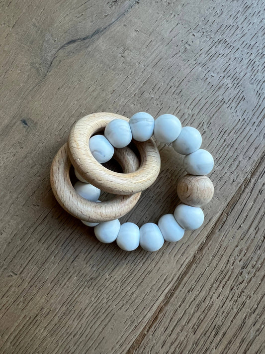 Gray Marble Ring Teether