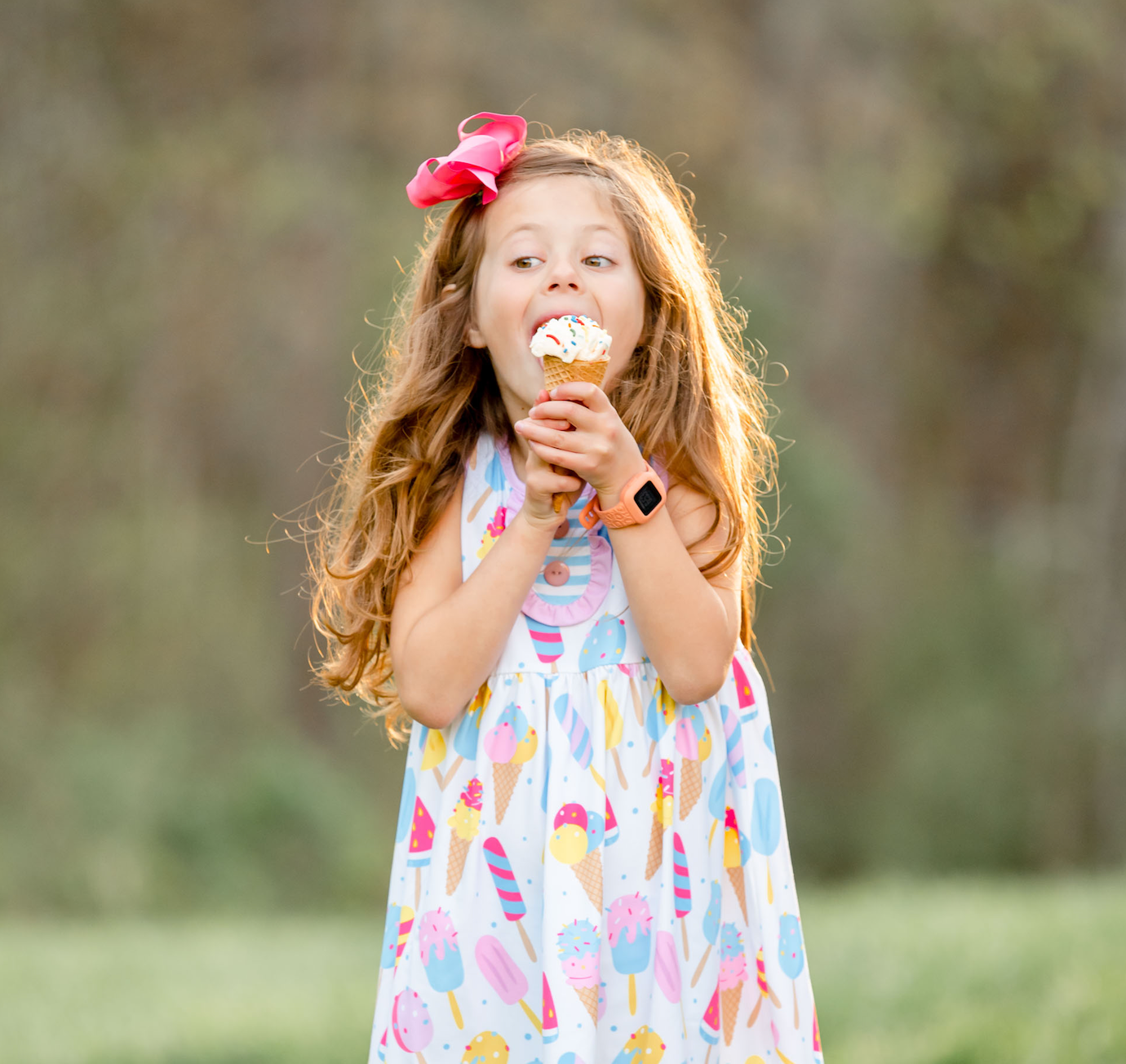 White Icecream Party Button-Accent Sleeveless A-Line Dress &