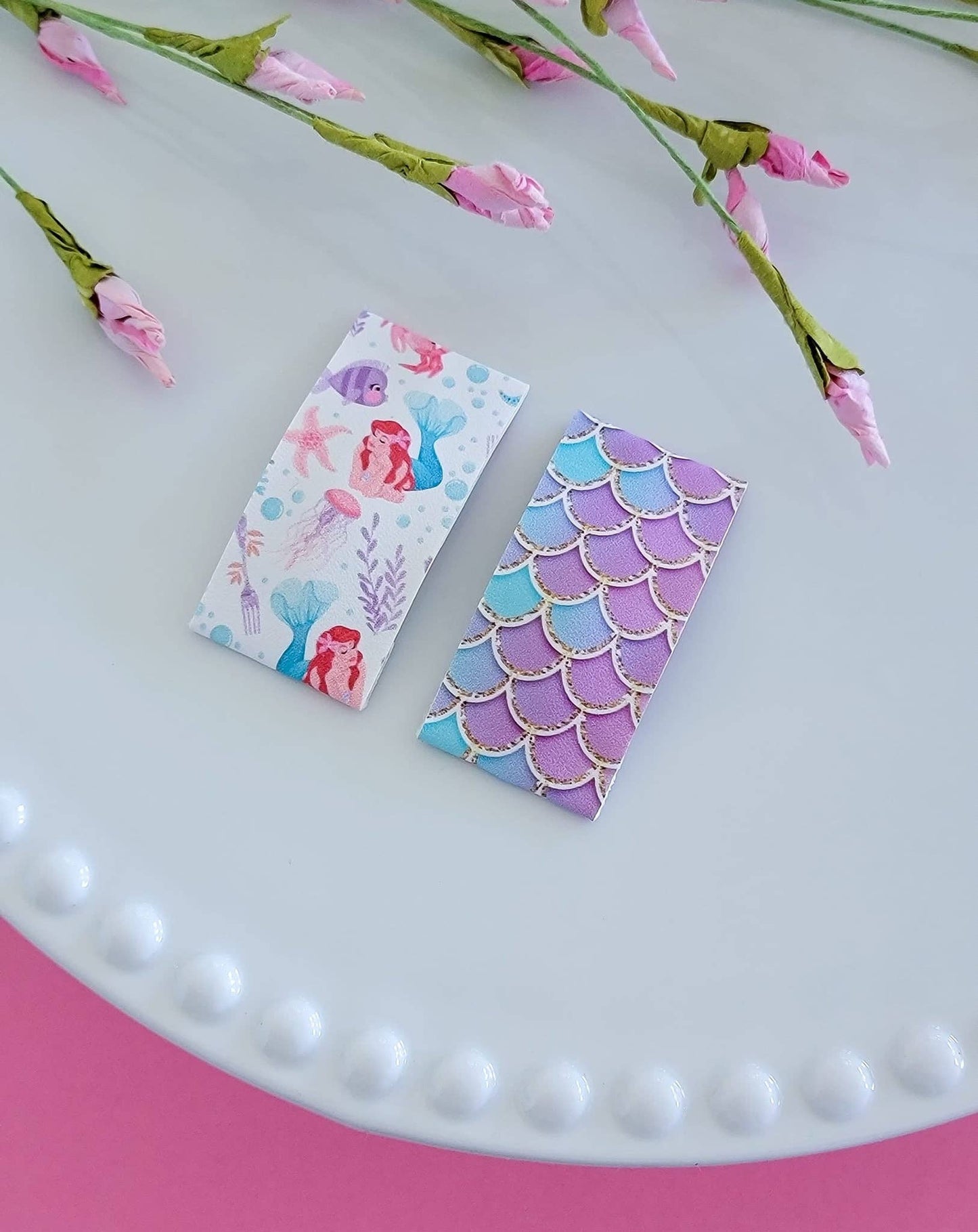 Mermaid Dreams 2" Rectangle Snap Clip Pair