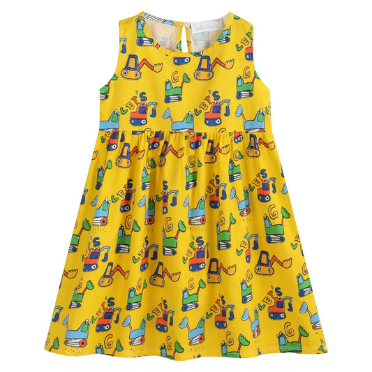 Mustard Construction Sleeveless Dress