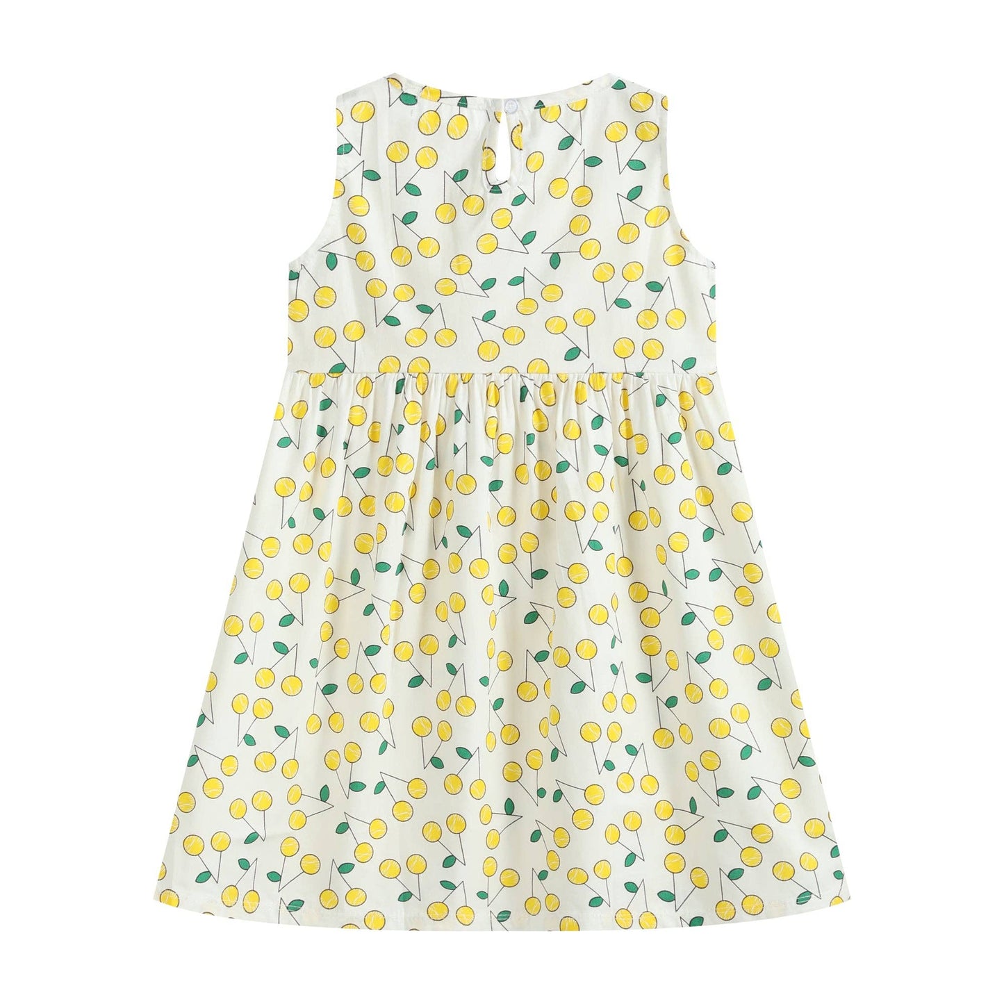 Yellow Cherries Sleeveless Dress