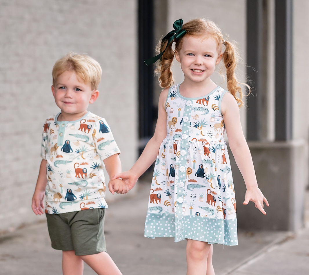 Zoo Animals Henley & Pocket Shorts