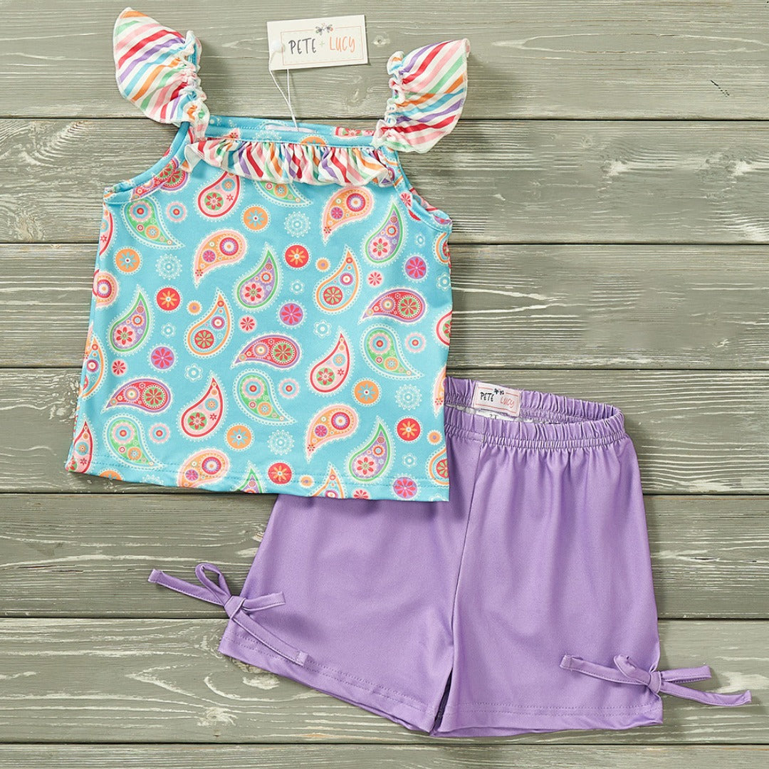 Poppin Paisley Shorts Set - Pete + Lucy