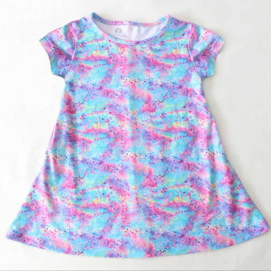 Cotton Candy T-shirt Dress with Pockets - Charlie's Project