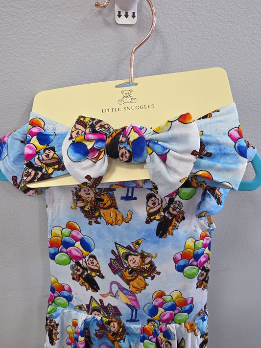Up & Away Bamboo Twirl Bodysuit with Matching Headband