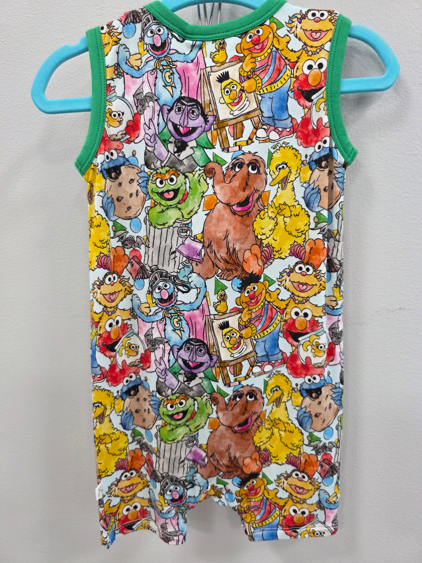 Yellow Bird & Friends Green Romper